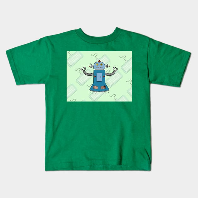 November Keyboard Robot Kids T-Shirt by Soundtrack Alley